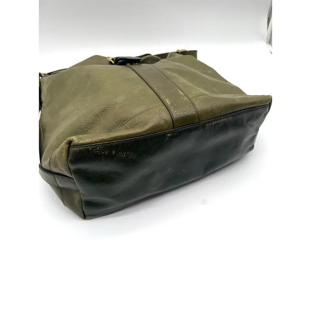 RALPH LAUREN RARE Vintage Soho Satchel, Green Leather